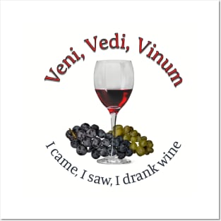 Veni, Vedi, Vinum - I came, I saw, I drank wine Posters and Art